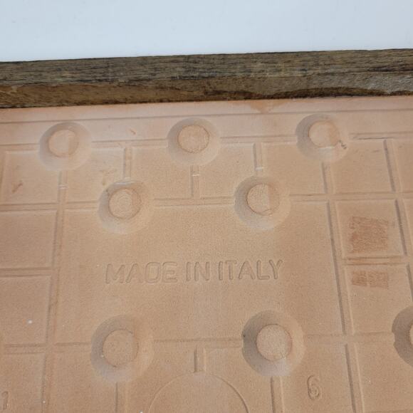 Vintage Tile Trivet Semigres Italy Wood Framed Hand Painted Flower Art MCM - Picture 11 of 14